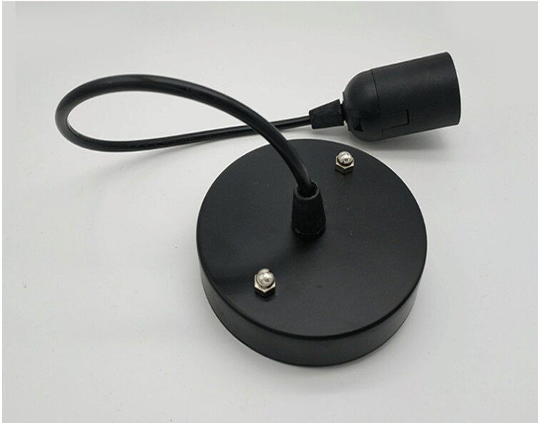 Lamp Accessories E27 screw mouth lamp holder Black white extended hanging wire lamp holder DIY suspended pendant with wire lamp holder