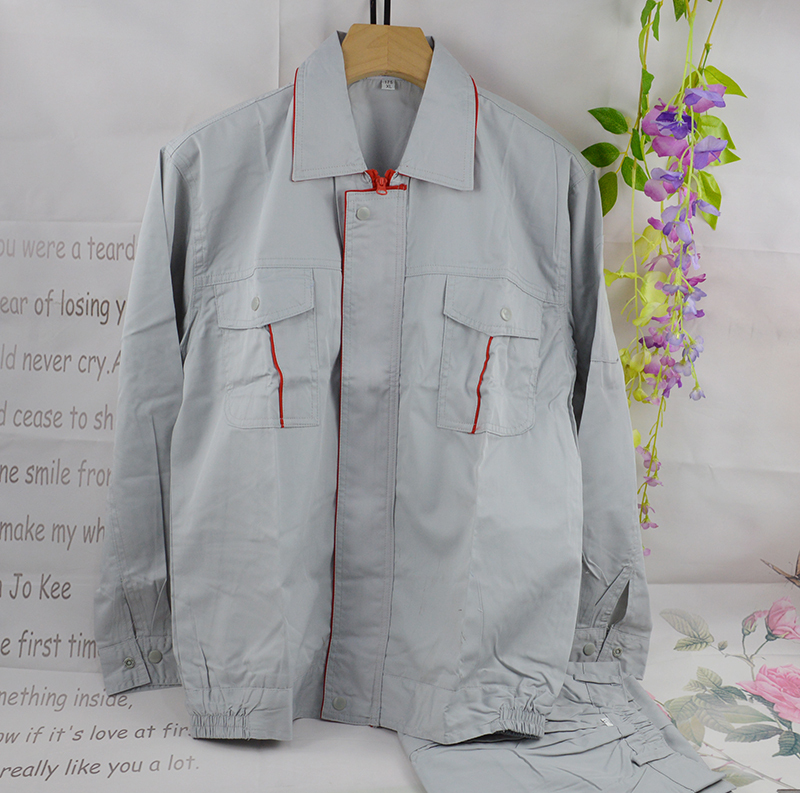Zhuo Brand Spring and Autumn Twill Cotton Work Clothes Uniform for Cleaning, Property Management, Landscaping, Factory Workshop Men Zhuo Brand Spring and Autumn Twill Cotton Work Clothes Uniform for Cleaning, Property Management, Landscaping, Factory Workshop Men