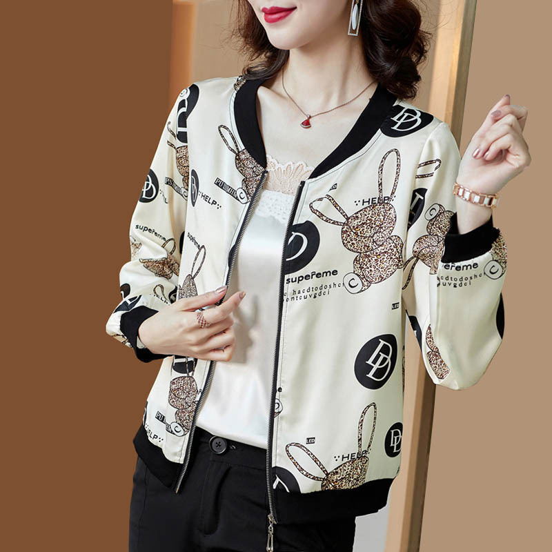 Lightweight Printed Long-Sleeved Sun Protection Baseball Jacket for Women 2022 Spring and Summer Stylish Air-Conditioned Zip-Up Cardigan Jacket for Moms Lightweight Printed Long-Sleeved Sun Protection Baseball Jacket for Women 2022 Spring and Summer Stylish Air-Conditioned Zip-Up Cardigan Jacket for Moms