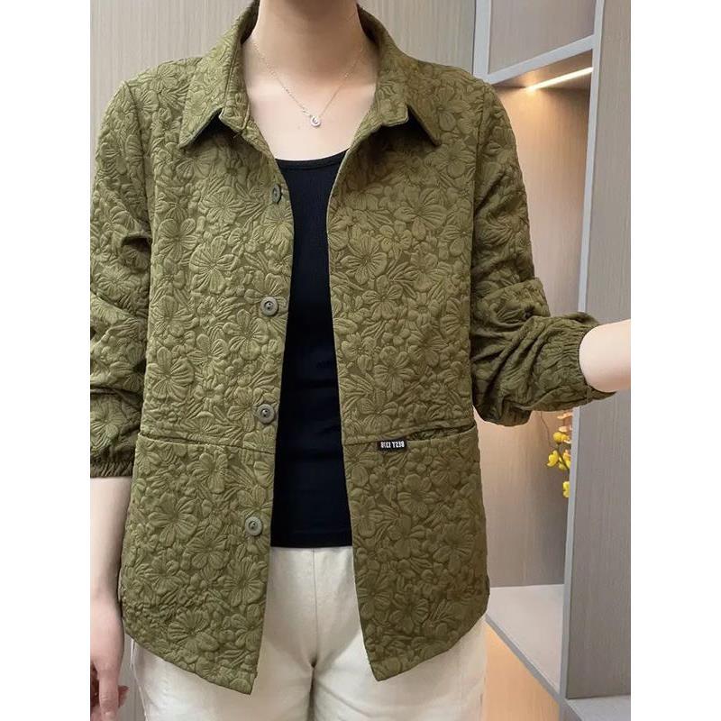 Mother's Clothing Spring and Autumn New High-End Sunflower Jacket Fashionable Age-Reducing Middle-Aged and Elderly Women's Casual Cardigan Thin Top