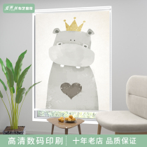 Boy room roller curtain custom girl room curtain Room door curtain Bathroom hand-pull lift Living room bedroom hanging painting