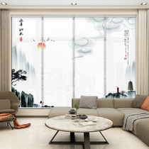 Chinese Buddhist roller blinds Zen Chinese style retro living room Classical Buddha hall entrance decoration partition curtain Bamboo curtain