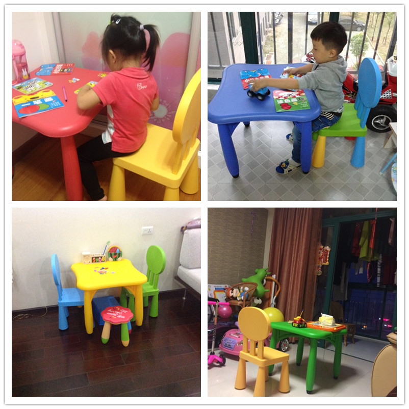 Bàn ghế nhựa cho trẻ em, bàn ghế viết, bàn ghế ăn cho bé, trường mẫu giáo, bàn mận không thể phá vỡ, bàn học - Phòng trẻ em / Bàn ghế bàn ăn cho bé