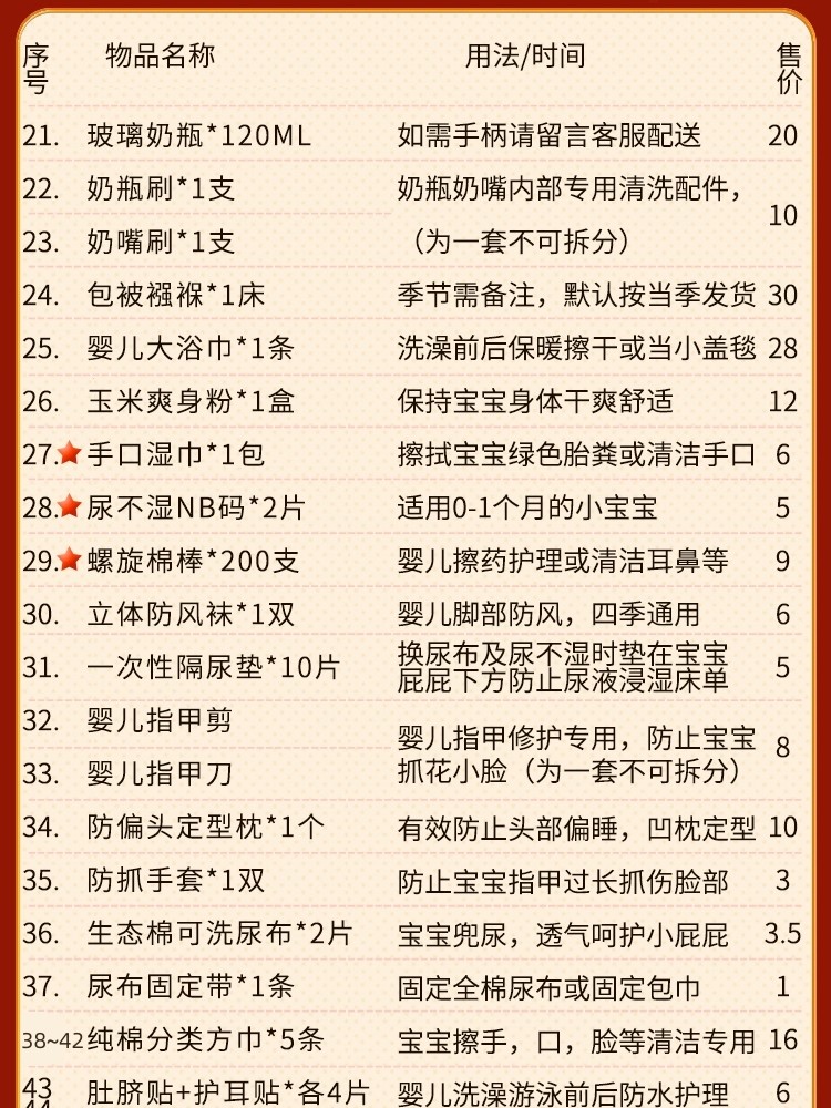 October Crystals Maternity Package: Complete Set for Mother and Baby Admission to Hospital, Specially Designed for Postpartum Care in Spring, Summer, Autumn, and Winter