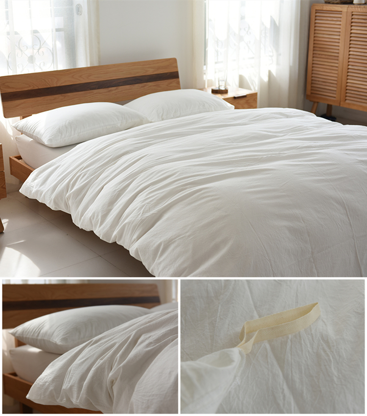 Nhật bản phong cách cotton linen lưới nhỏ rửa sạch bông đơn giản ba hoặc bốn bộ cotton quilt cover màu rắn tấm ga trải giường 笠 bộ đồ giường