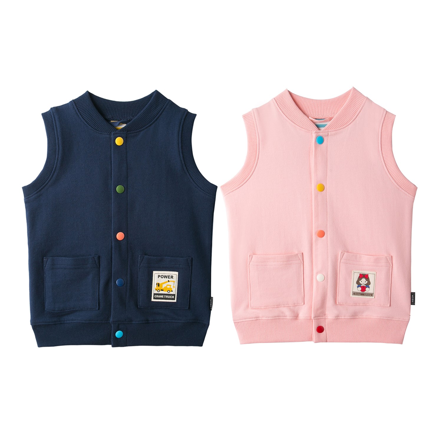 Japanese children's clothing baby spring and autumn warm hair coat horse plain cotton boys and girls little Kan shoulder vest sweater
