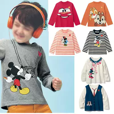 Export Japan children's clothing spring and autumn boys long sleeve T-shirt baby cotton Cartoon Cartoon base shirt girl T-shirt
