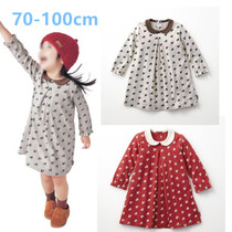 Foreign trade thousand childrens clothing dress cotton girl dress long sleeve children autumn polka dot childrens skirt