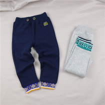 Export to Japan Spring and Autumn new male and female children warm in autumn and winter without falling velvet casual sweatpants trousers 90-130cm