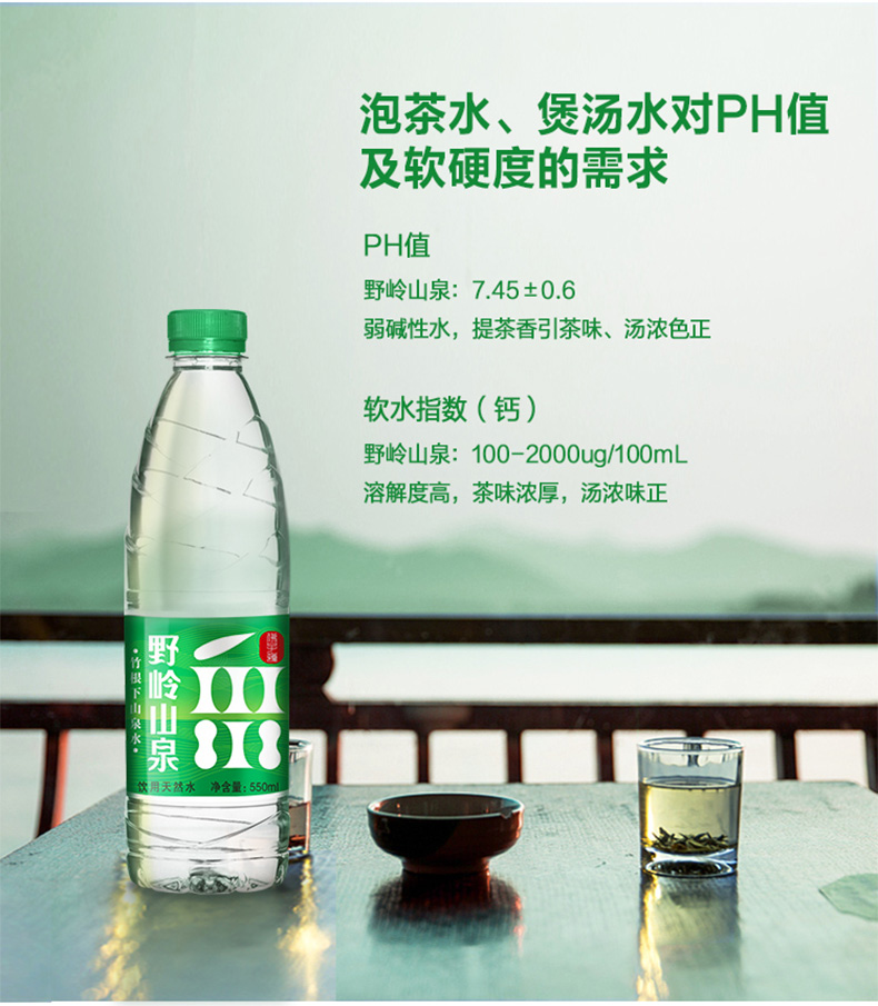 野岭 剐水 大别山 天然弱碱性山泉水 550ml*9瓶 图7