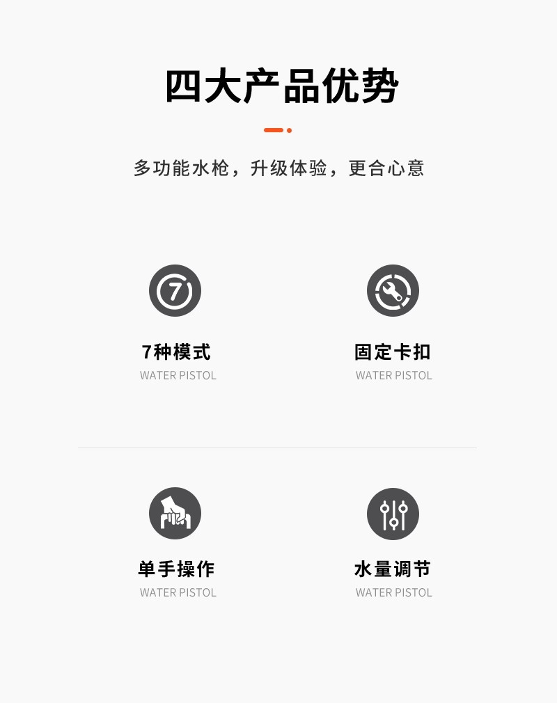 Household Seven-Mode Car Wash Water Gun Hose Watering Vegetable Sprinkler Sprinkler Nozzle Watering Flowers Outdoor Hose