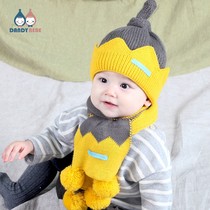 Baby hat autumn winter infants and young children 0-1 years old warm and thickened Korean version of the knitted baby boy and baby wool hat