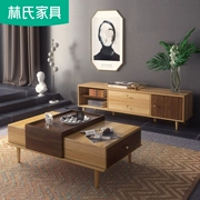 đơn giản màu gỗ tủ TV bàn cà phê kết hợp nordic gỗ rắn căn hộ nhỏ phòng khách không gian bàn làm việc tiết kiệm nội thất EH1L - Bàn trà