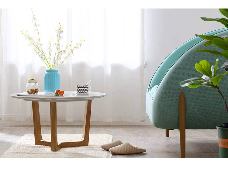 Nội thất của Lin đơn giản chân gỗ Bắc Âu bàn cà phê nhỏ phòng khách sáng tạo bàn tròn mini kinh tế FD1L-A - Bàn trà