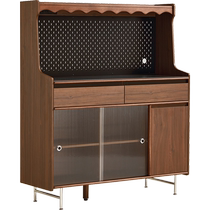 Lins Home Retro Sideboard Against the Wall Integrated Living Room Storage Cabinet Walnut Color Storage Cabinet