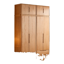 Lins Home Nordic Floor Standing Solid Wood Wardrobe New 2024 Hot Style Finished Home Oak Log Style Large Wardrobe