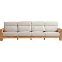 Lins home new Chinese living room solid wood sofa log wind small household multi - person sofa oak furniture LH 565
