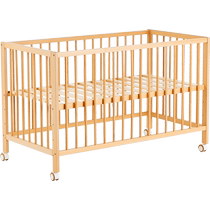 Lins home crib spliced ​​large bed solid wood beech bed multi-functional removable baby bedside bed with guardrails