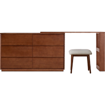 Lins Nordic solid wood dressing table bedroom walnut color retractable corner cabinet dresser integrated LH231
