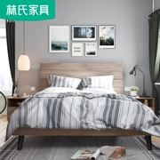 Lin Scandinavian kiểu giường nội thất phòng ngủ kết hợp tấm 1,5 1,8 m đôi master bedroom DV1A tối giản hiện đại - Giường