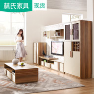 Lin của đồ nội thất phòng khách Bắc Âu lưu trữ tủ TV bàn cà phê bàn ​​ăn và ghế kết hợp đơn giản TV tường CP1M