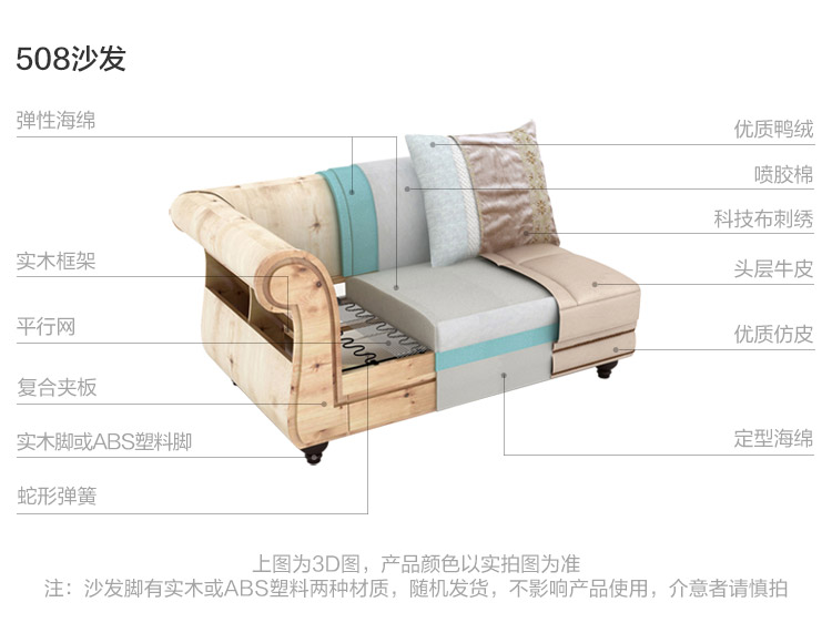 Châu âu da nhỏ sang trọng sofa top lớp da phòng khách Pháp cao cấp sofa da loại lắp ráp 508