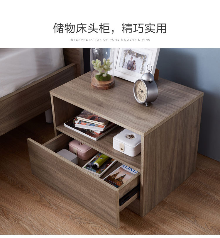 Lin Scandinavian kiểu giường nội thất phòng ngủ kết hợp tấm 1,5 1,8 m đôi master bedroom DV1A tối giản hiện đại - Giường giường ngủ cho bé trai