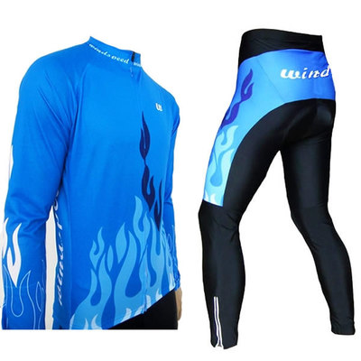 Spring Summer 618 Special Price Riding Suit Men Long Sleeve Blue Flame Riding Suit Long Sleeve Riding Suit Bike