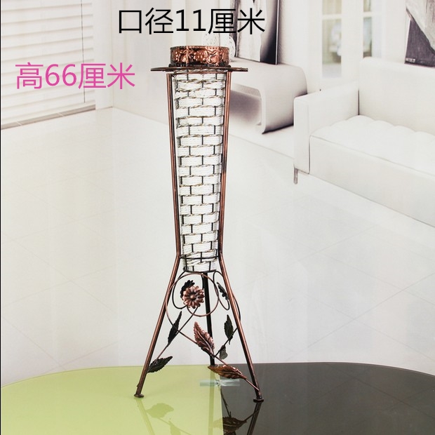 Gỗ rèn sắt giả gốm sàn bình lớn phòng khách phòng ngủ hoa khô cắm hoa trang trí nhà trang trí hoa trang trí - Vase / Bồn hoa & Kệ chậu đất trồng lan