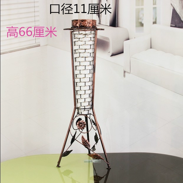 Gỗ rèn sắt giả gốm sàn bình lớn phòng khách phòng ngủ hoa khô cắm hoa trang trí nhà trang trí hoa trang trí - Vase / Bồn hoa & Kệ chậu đất