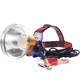 12V/24V Headlamp White Light Yellow Light Cob Large Floodlight Dimmable External Battery Head-Mounted Fishing Light Repair Light