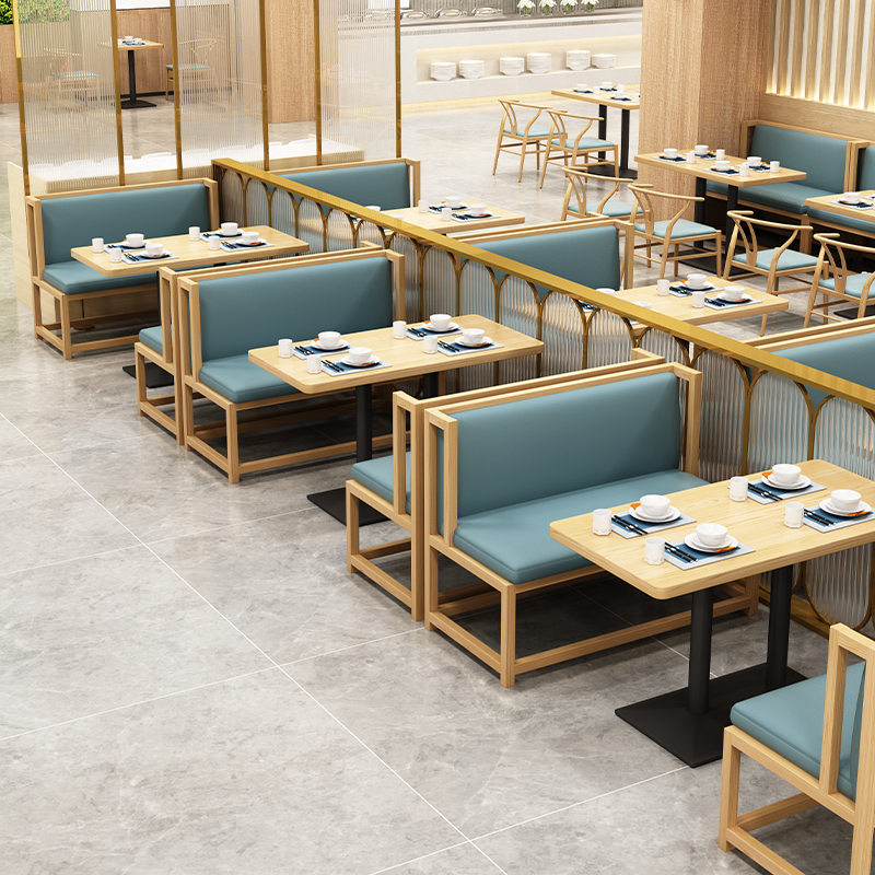 Restaurant high-end card seat sofa stool merchant dining table theme custom milk tea shop table and chair combination cafe sofa