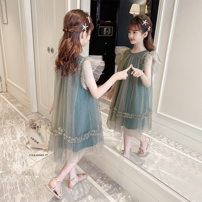 Girl's summer clothes foreign dress 2022 new foreign pie girl princess nepotism red CUHK Scout dress Children's skirt