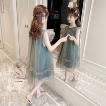 Girls summer dress 2021 New style girl princess dress Net red in the big childrens net gauze dress childrens skirt