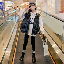 Girls Down Cotton Vest Autumn Winter Clothing 2021 New Western Style Children Thickened Outer Vest Jacket