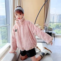 Girls autumn and winter jacket 2021 new foreign-style childrens cotton-padded coat