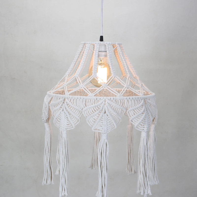 Living Room and Bedroom Simple Modern Bohemian Woven Lampshade Floor Lamp Tassel Homestay Inn Decorative Chandelier