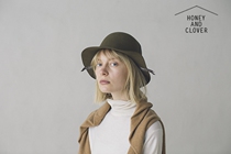 Japanese blue ha folding hat Japanese autumn and winter wool fisherman hat Two-petal design sense