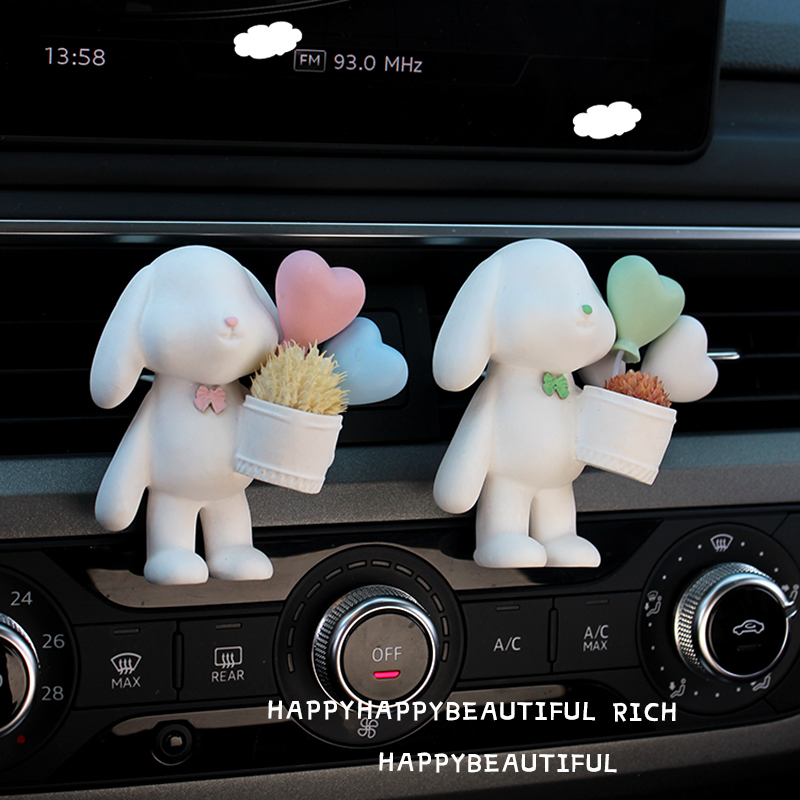 Car aromatherapy perfume car air conditioning outlet expansion stone cute bucket rabbit fragrance car interior decoration supplies female