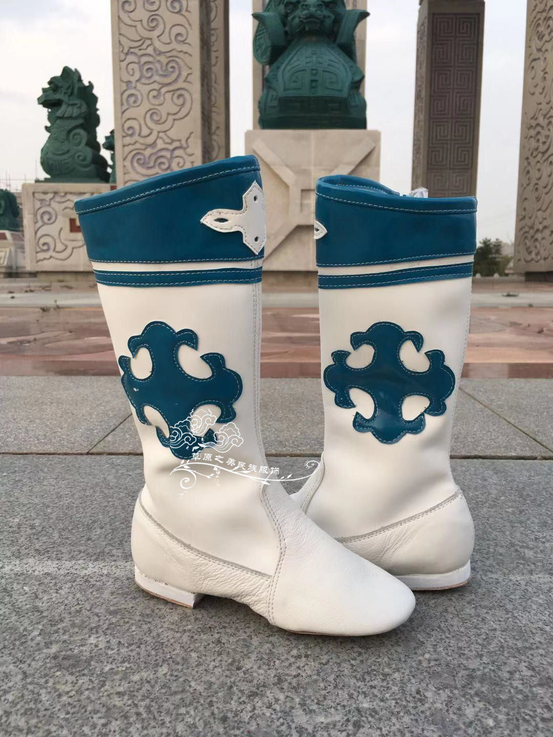 Mongolian dance boots women's soft-soled shoes performance national leather dance boots high riding boots children's performance boots new product
