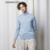 Sinfude áo len cashmere nam cao cổ áo thun cashmere tinh khiết len ​​áo len dài tay chạm đáy mùa xuân và mùa thu áo len mỏng - Áo len Cashmere