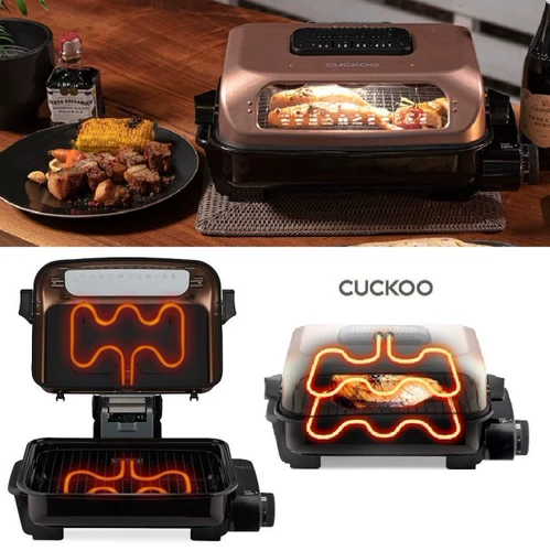 Корейский красный электрический гриль с прямой доставкой, двусторонний гриль без дыма и запаха, подходит для жареной рыбы и барбекю на кухне.