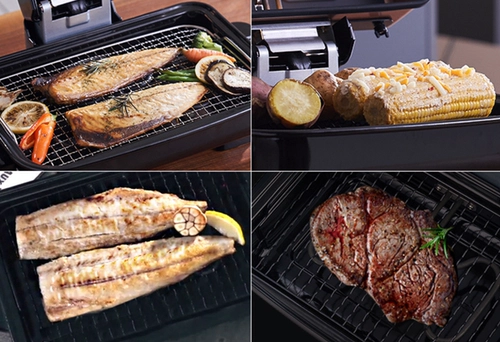 Корейский красный электрический гриль с прямой доставкой, двусторонний гриль без дыма и запаха, подходит для жареной рыбы и барбекю на кухне.