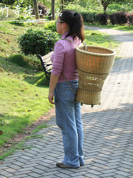Purely Handmade Premium Bamboo Woven Baby Carrier Basket, Back-Style Child Carrier Basket, Dance Prop, Special Price