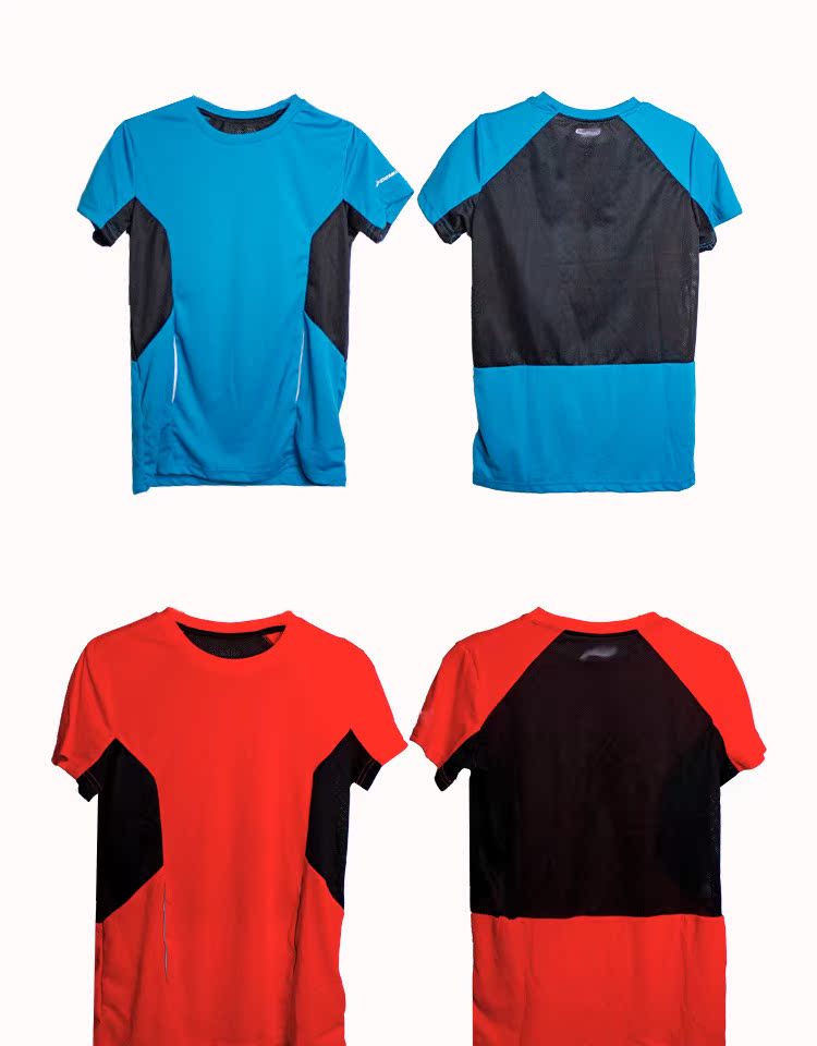 Big boy mùa hè thể thao Áo thun ngoài trời ánh sáng trẻ em nhanh khô cổ tròn tay áo cotton thoáng khí tay áo thun bé trai áo thun thể thao có cổ