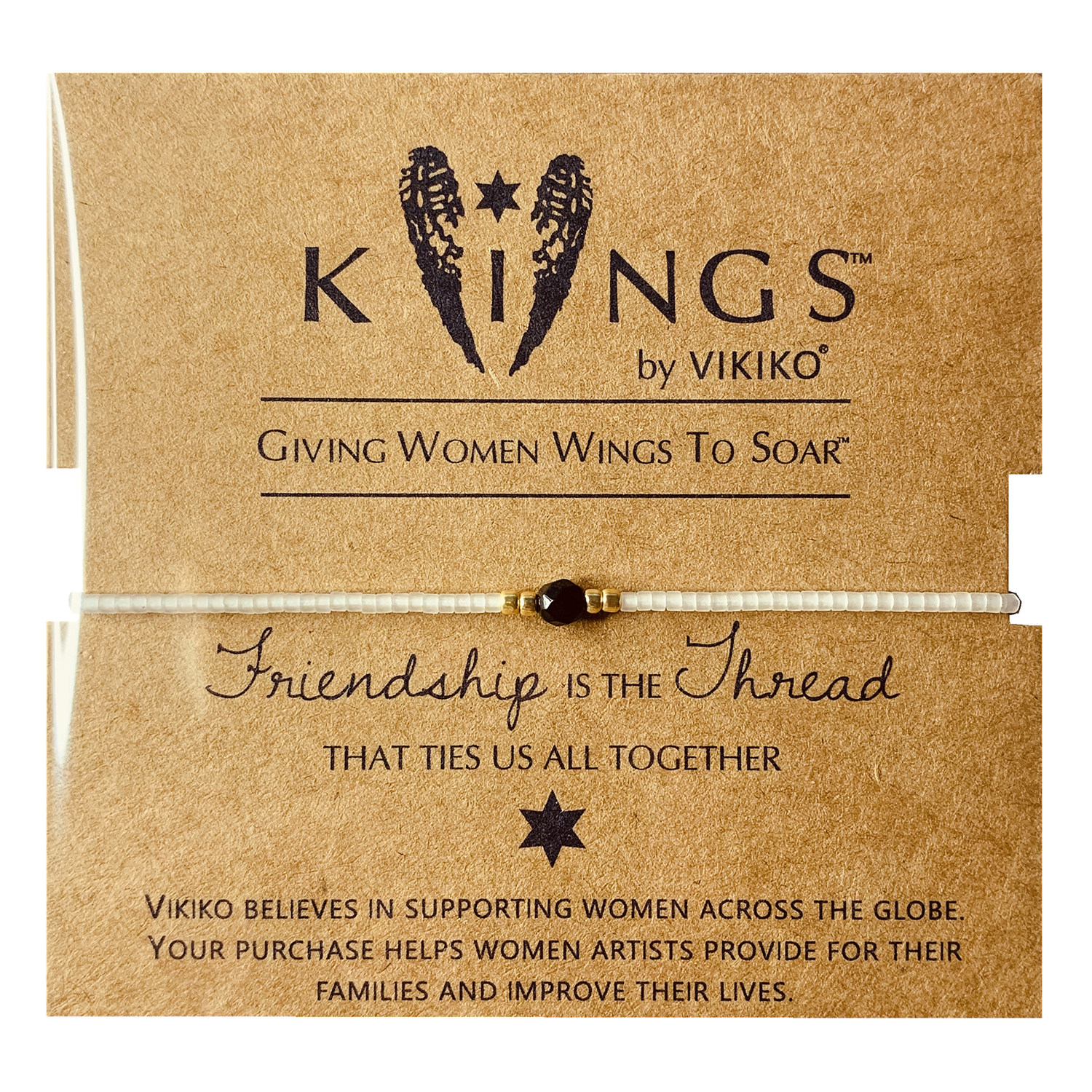 VIKIKO white hand rope natural black agate element girl fried chicken small hand rope semi-precious stone