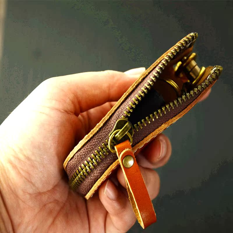 Móc chìa khóa xe nam bằng da retro da Volkswagen mới LaVida sagitar Tiguan chìa khóa xe đặt chìa khóa xe - Trường hợp chính ví đựng móc khóa