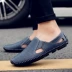 Dép nam 2018 mới bằng da mùa hè Giày nam thoáng mát Giày đế xuồng thoáng khí dép sandal Sandal