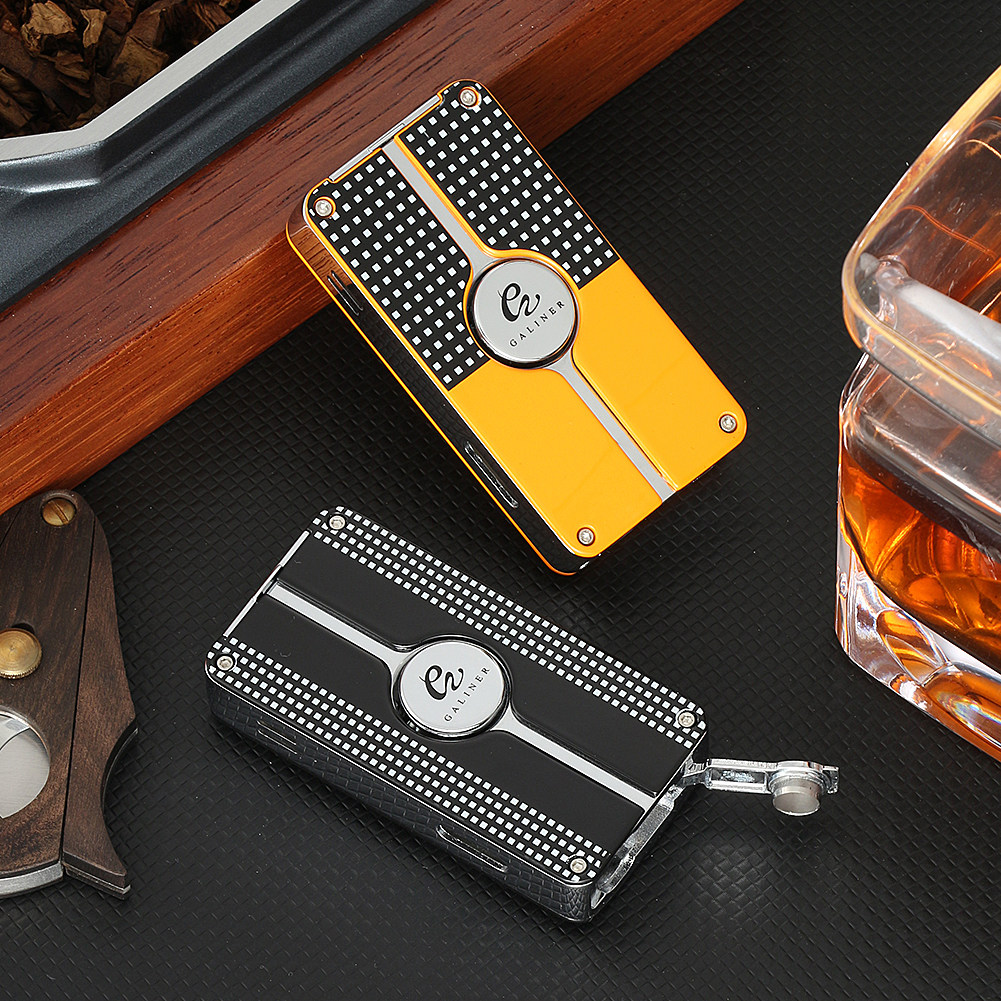 Cigar lighter three straight punch windproof inflatable cigarette lighter special lighter trend creative personality spray gun lighter