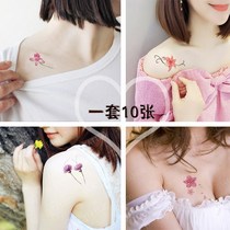 A set of 10 waterproof tattoo stickers flower tattoo stickers lasting lifelike wrist clavicle tattoo